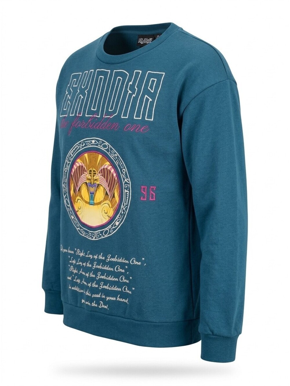 Yu-Gi-Oh Exodia Forbidden One Crewneck Sweatshirt Mens XS Teal Embroidered 1996